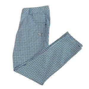 Puma Golf Pants Blue White Basketweave Geometric Print 30x28 Stretch Trousers